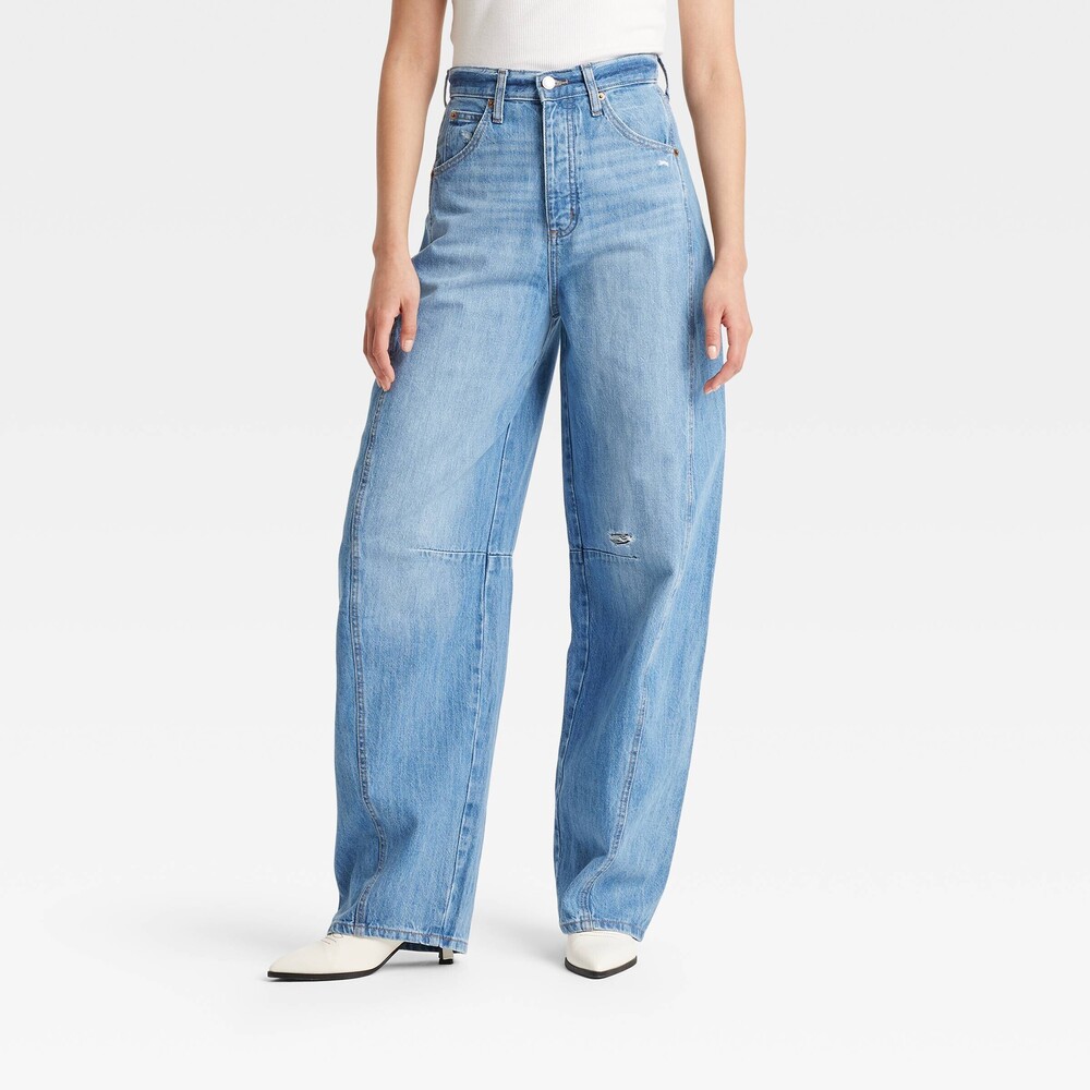High-Rise Curved Leg Jeans - Medium Wash 6